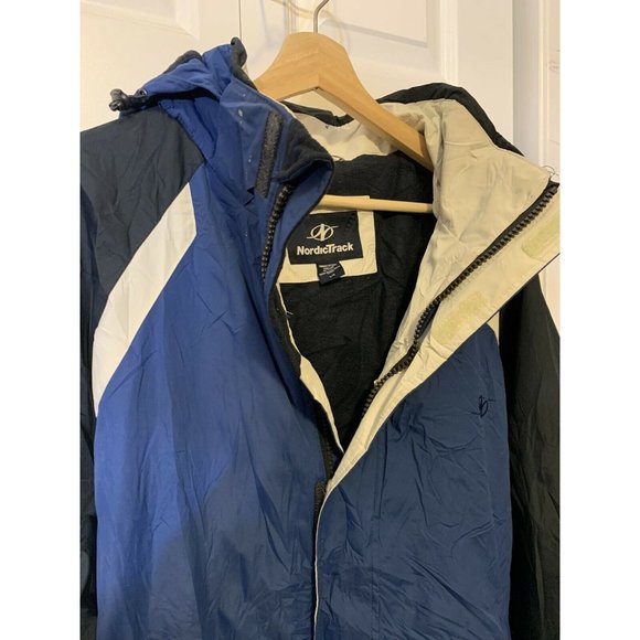 Nordictrack Blue White Men’s Sz‎ L snowboarding jacket coat Nordic track - Picture 8 of 9